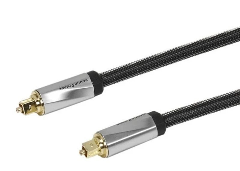 VIVANCO Hochwertiges Toslink Audio Kabel, 2m, vergoldet, geflochten, inkl. 3,5mm Adapter, kompatibel mit Sound & TV Geräten