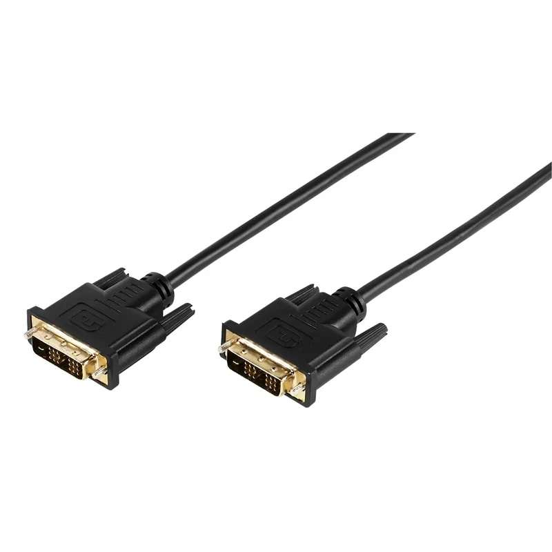 VIVANCO Hochwertiges DVI-D Kabel, 1,8m, vergoldet, abgeschirmt, hohe Datenübertragung, kompatibel mit PC und Monitoren