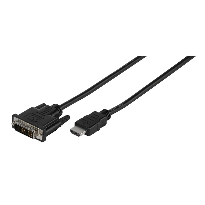 VIVANCO Hochwertiges HDMI auf DVI Kabel, kompatibel mit HDTV, doppelt geschirmt, 5 Gbit Datenrate, 5 m