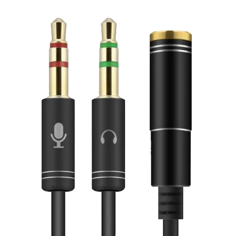 Audio Splitter Kabel Y Adapter Headset 3.5mm Klinke Buchse > 2 x Stecker