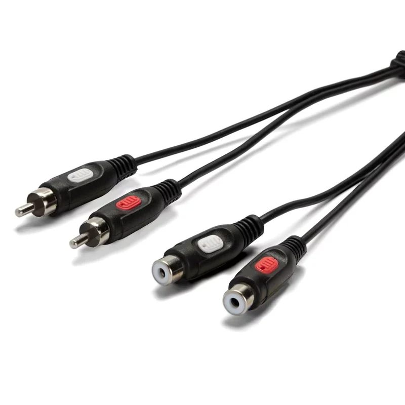 VIVANCO hochwertige Cinch Verlängerungskabel, kompatibel mit 2x Cinch Stecker auf 2x Cinch Buchse, Stereo geschirmt 10m