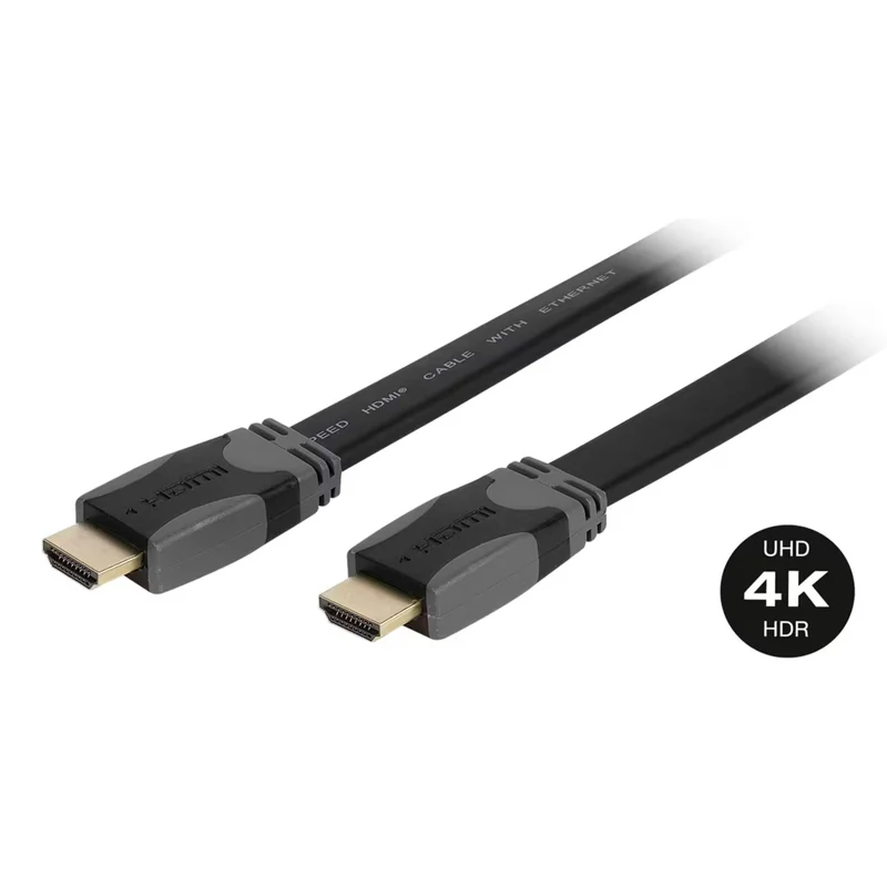 VIVANCO Hochwertiges HDMI Flachbandkabel, 3m, High Speed mit Ethernet, 4K, 3D, Audio Rückkanal, HDMI Stecker, voll geschirmt