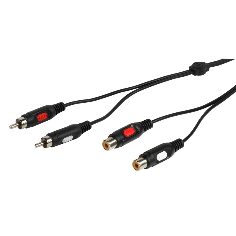 VIVANCO Hochwertiges Cinch Verlängerungskabel, 5m, 2x Cinch Stecker auf 2x Cinch Buchse, geschirmt, für klaren Stereosound