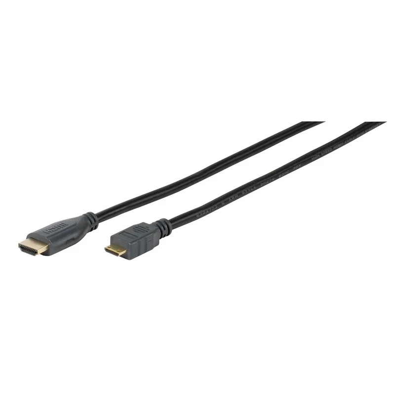 VIVANCO Mini HDMI Kabel 4K 3m - Ultimative UHD HDR Kompatibilität mit Ethernet, langlebig in Schwarz