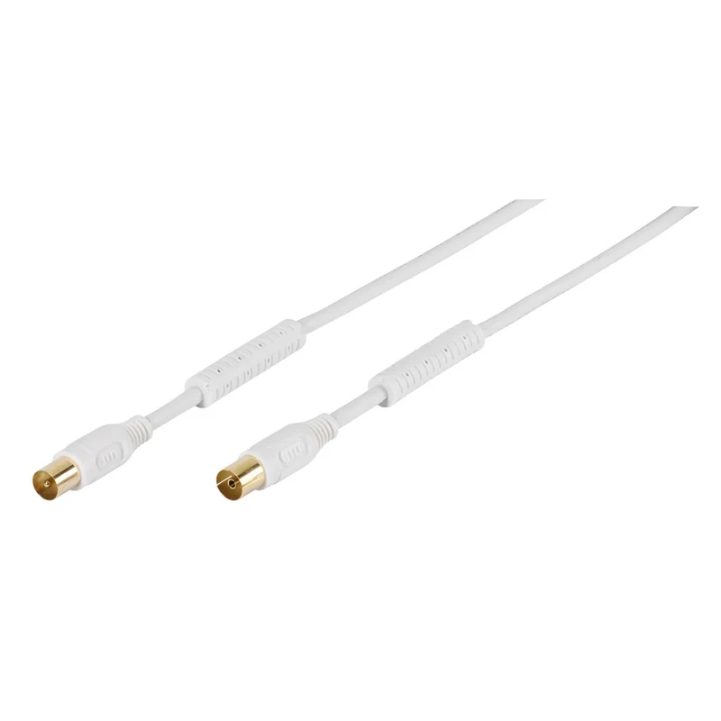 Vivanco Antennenkabel 10m, Hochwertiges 110 dB, Dreifach geschirmt mit Ferritkern für besten digitalen TV-Genuss