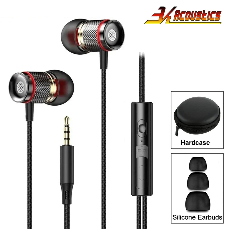 Super Bass In-Ear Kopfhörer 3K D9 HQ Earphone Headphone Bass Gunmetal