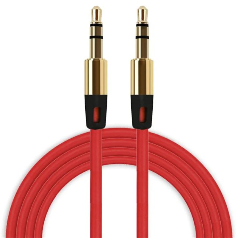 Audio Stereo Kopfhörer Anschlusskabel 1m 3,5mm Klinke Stecker > Stecker Rot