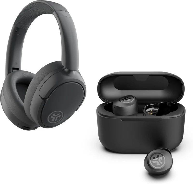 JBuds Lux ANC Headphones & Go Pop+ Black Gift Set