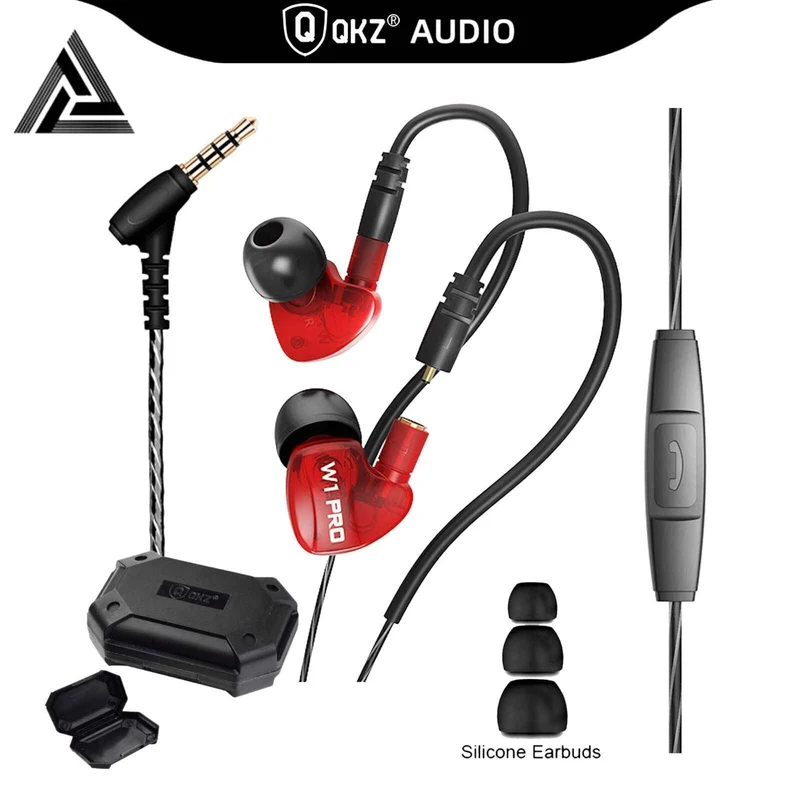 Super Bass High-End In Ear Kopfhörer QKZ W1 Rot Ohrhörer austauschbare Kabel
