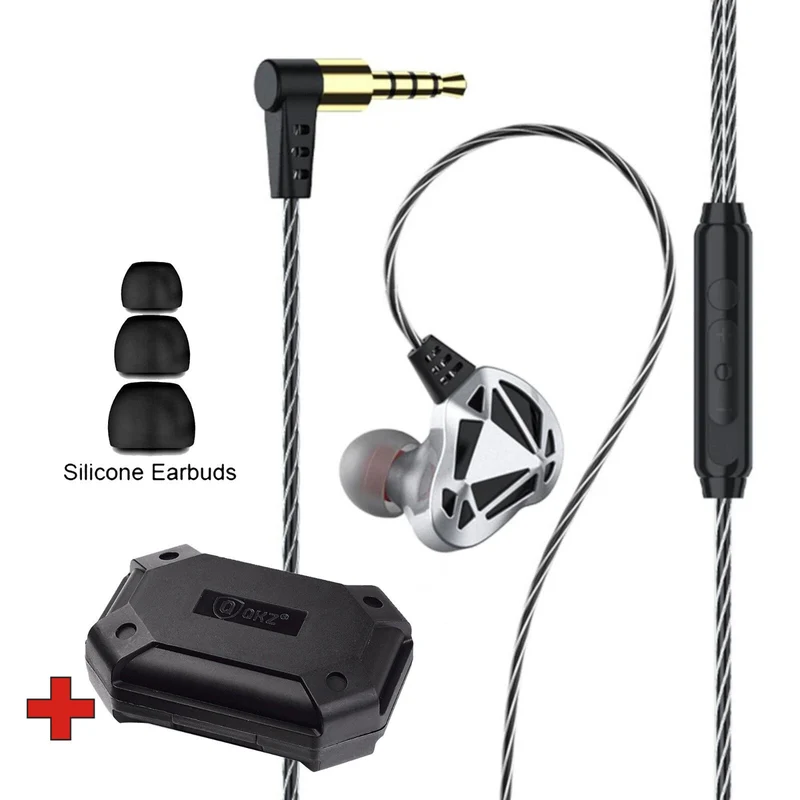 Premium Headset Kopfhörer QKZ-AK7 Pro HiFi In-Ear-Headset Ohrhörer + Hardcase