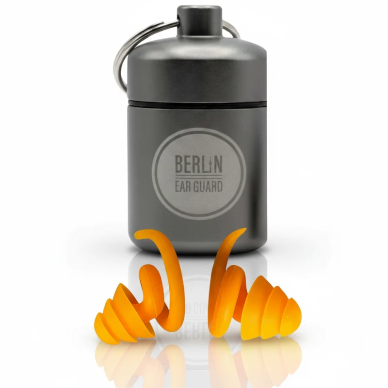 Ohrstöpsel zum Schnorcheln & Wassersport „Wasserstrudel" – Orange | Berlin Ear Guard®