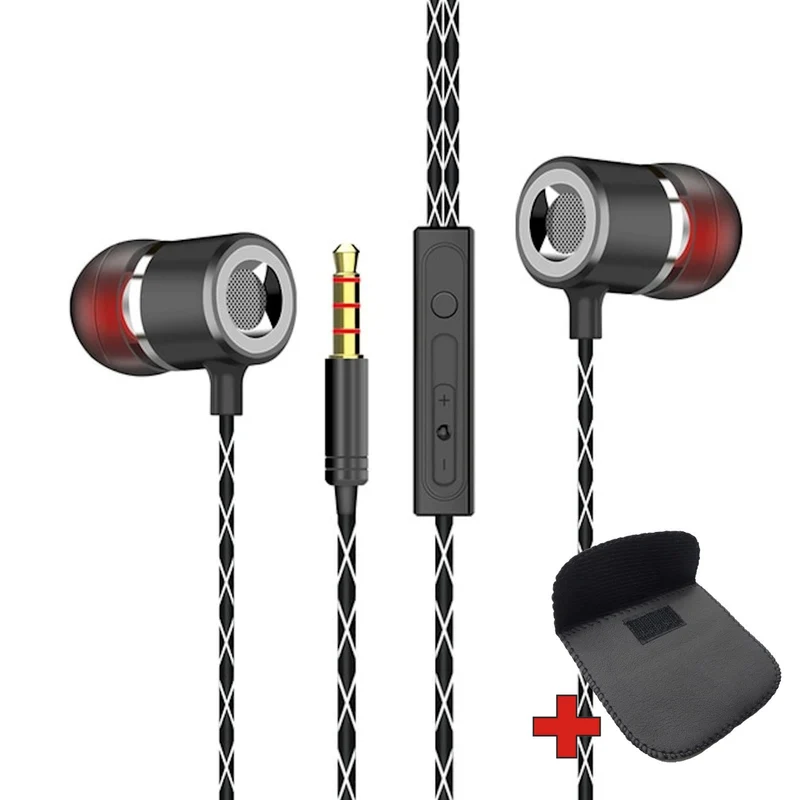Super Bass In-Ear Kopfhörer Ohrhörer V12 Headset Earphone Headphone + PU-Tasche