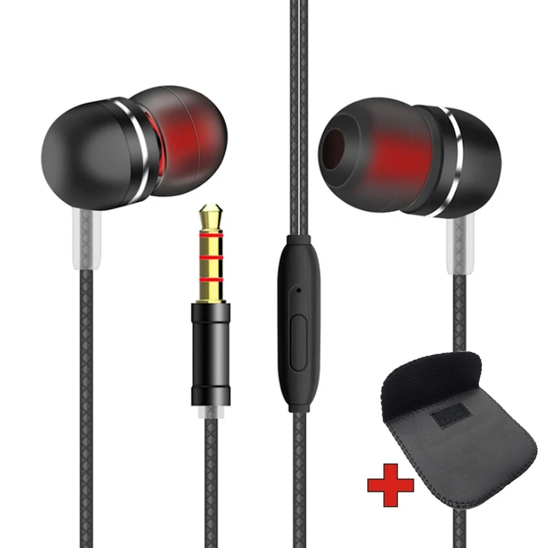 Super Bass In-Ear Kopfhörer Ohrhörer V13 Headset Earphone Headphone + PU-Tasche