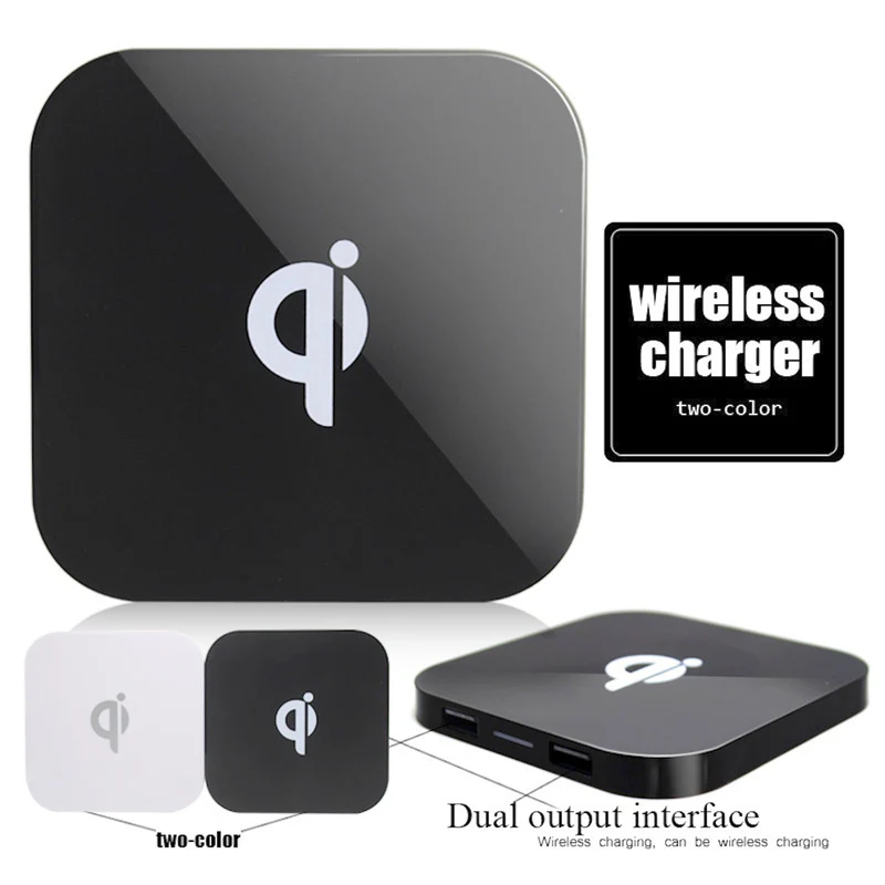 Wireless Charger Q8 Ladegerät Kabellos Ladestation QI 2 x USB für iPhone Samsung