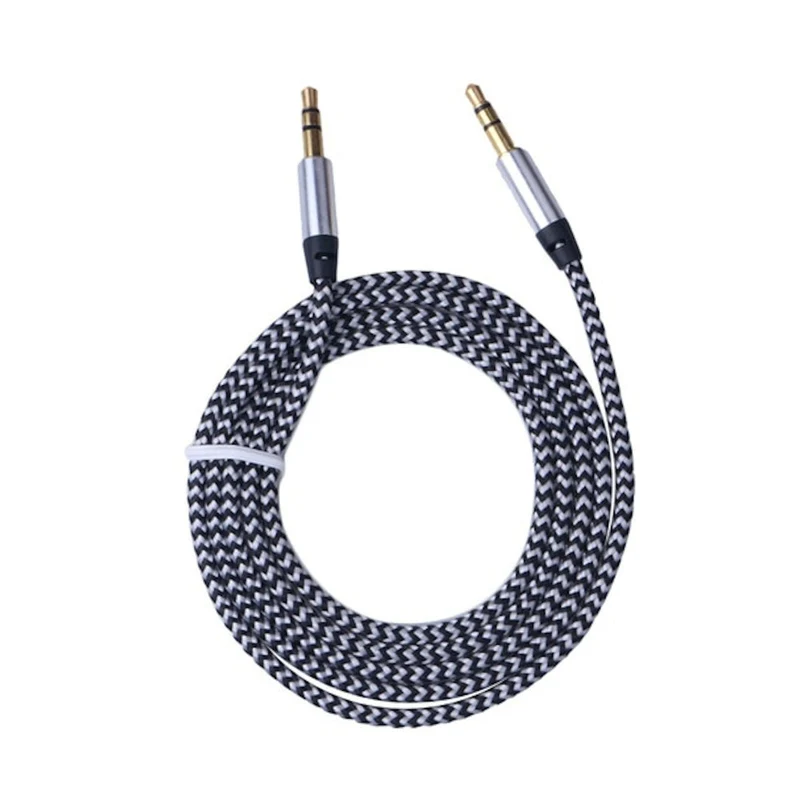 Audio Stereo Kopfhörer Anschlusskabel Nylon 1m 3,5mm Klinke Stecker > Stecker