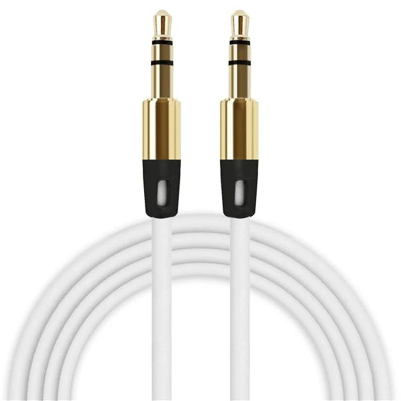 Audio Stereo Kopfhörer Anschlusskabel 1m 3,5mm Klinke Stecker > Stecker weiss