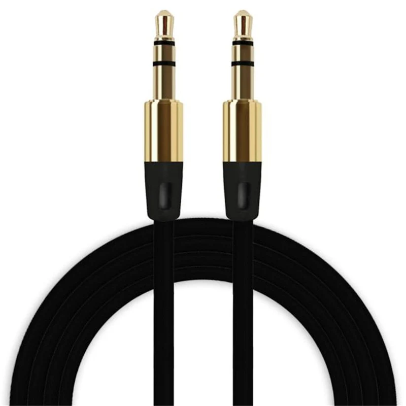 Audio Stereo Kopfhörer Anschlusskabel 1m 3,5mm Klinke Stecker > Stecker schwarz