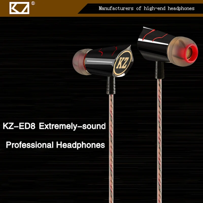 High-End Kopfhörer KZ ED8 Pro Schwarz-Rot In-Ear Ohrhörer