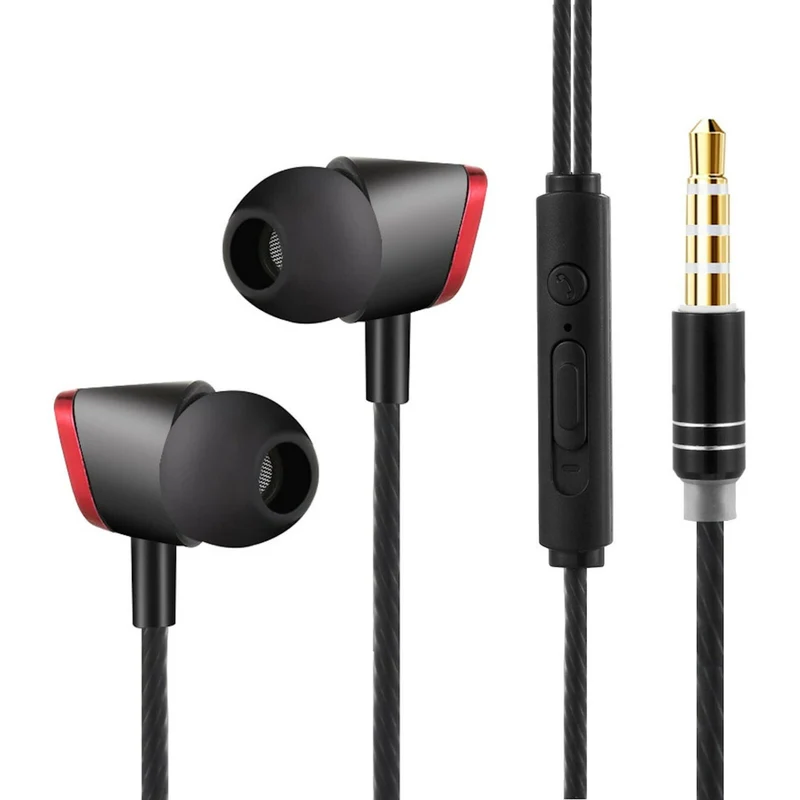 Design In-Ear Kopfhörer HongBiao V30 Earphone Headphone Super Bass Schwarz Rot