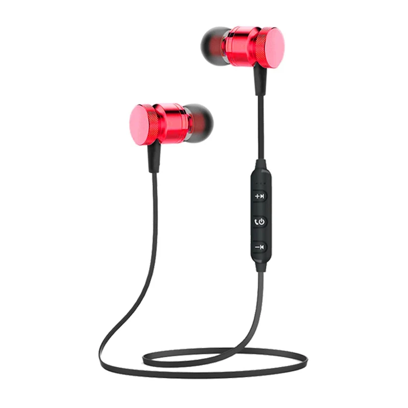 Bluetooth In Ear Kopfhörer Magnetisch Wireless Headset X9 Schwarz Rot
