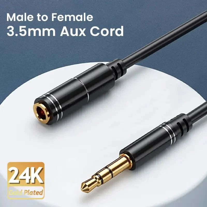 1m Audio Stereo Kopfhörer Verlängerungskabel 3,5mm Klinke Stecker Buchse schwarz