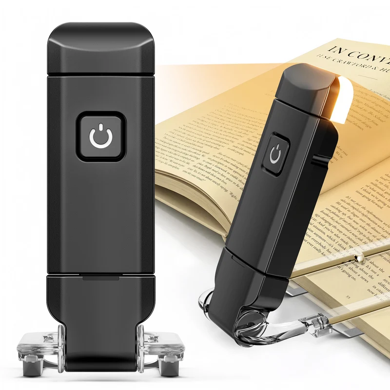 USB Rechargeable Book Light, Portable Clip-on LED Reading Light, Reading Lights for Books in Bed with 3 Color Temperatures & 3 Brightness Dimmable, Compact & Long Lasting, Perfect for Book Lovers