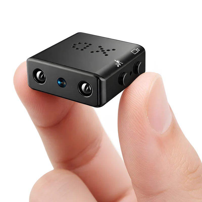 Mini Portable Video Camera with Built-In Battery, Compact 0.8MP Camera for Home, Office, Travel, Pet Observation & Everyday Recording, Black