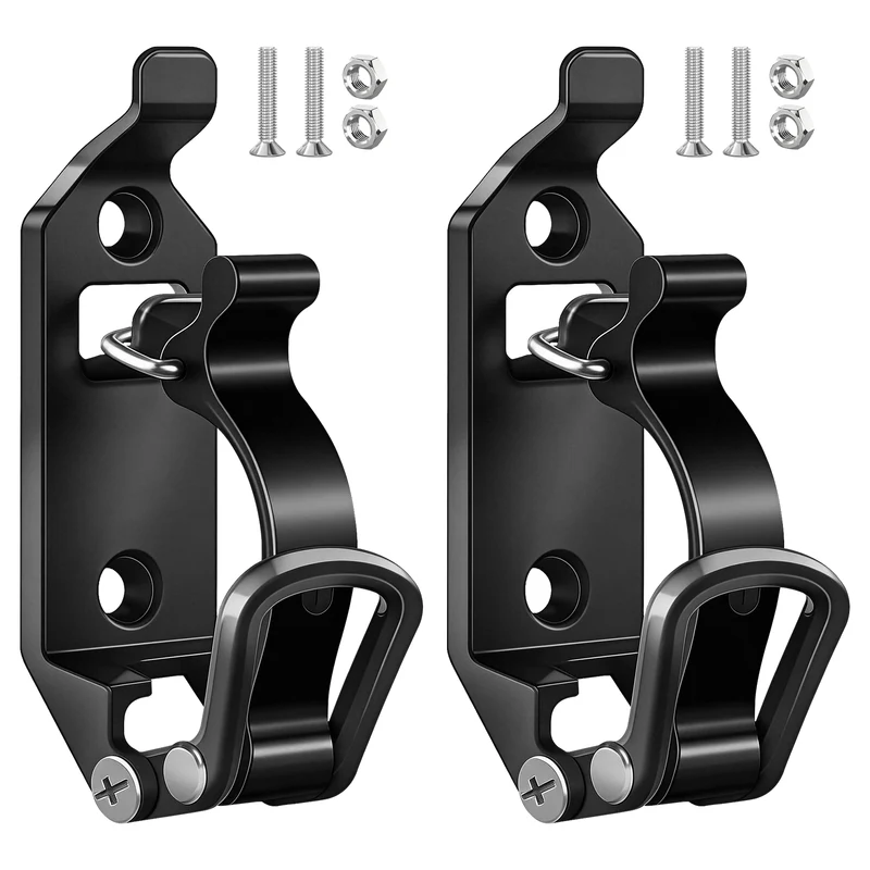 2-Pack Quick Release Tool Mount Clamps for Roof Racks, Zinc Alloy Holders with Rubber Straps for Shovels, Axes, Fishing Rods & Utility Tools, Black
