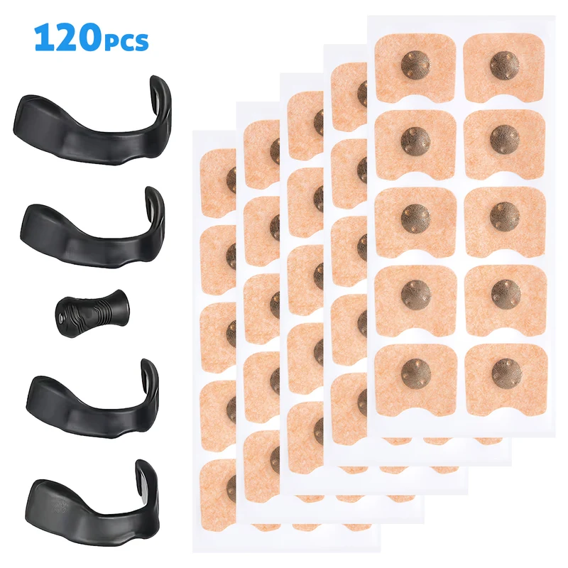 120-Piece Magnetic Nasal Strip Set with 4 Nose Clips & Applicator, Breathable Non-Woven Adhesive Strips for Nighttime, Home & Travel Use