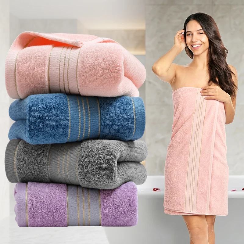 4-Pack Microfiber Bath Towel Set, 70 × 140 cm Oversized Quick-Dry Towels with Soft Absorbent Fabric for Bathroom, Gym, Spa & Travel