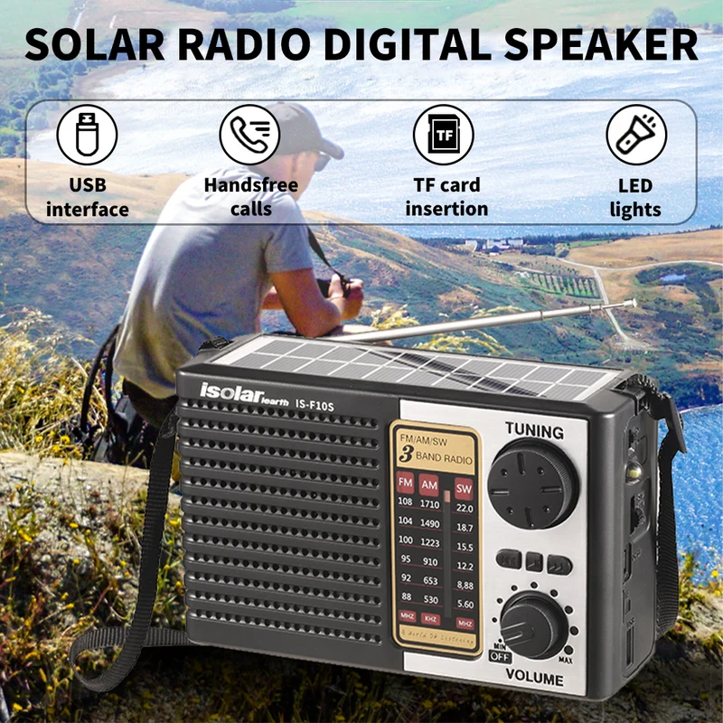 MPOW Multiband Radio High Sensitivity AM FM SW Receiver Solar USB Dual Charging Bluetooth Speaker LED Torch Portable Outdoor Radio Support TF Card USB Playback