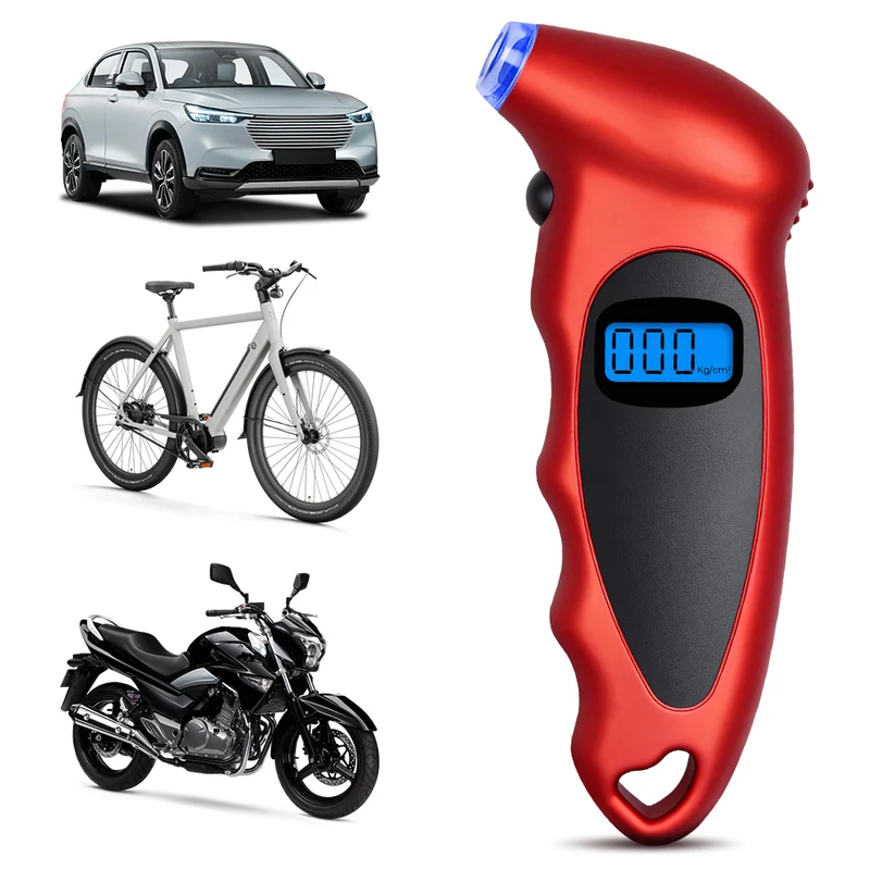 MPOW High Precision Digital Tire Pressure Gauge with Backlight LED, Portable Handheld Tire Pressure Tester, Red Color, ABS Material, Suitable for Car/Bicycle/Motorcycle Tire Pressure Detection
