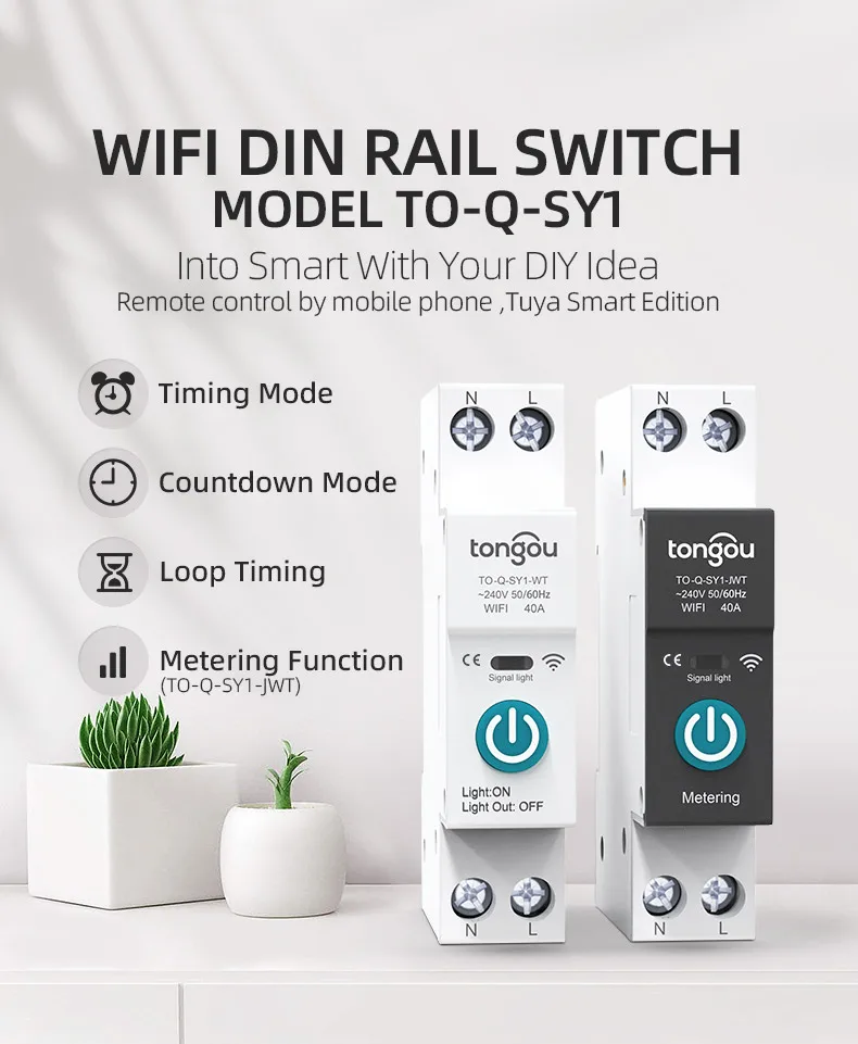 TUYA WIFI Smart Circuit Breaker Power Metering