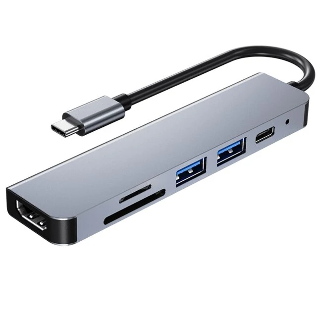 Type C Usb Hub 6 In 1 Usb3.0 OTG Adapter