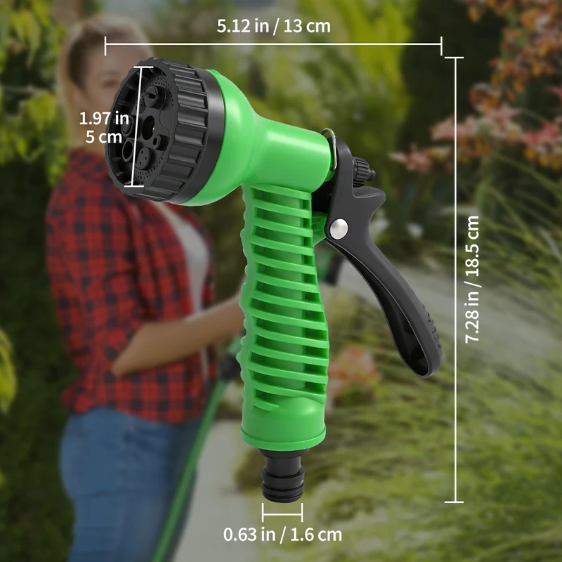 MPOW Garden gardening car wash water gun telescopic hose 15m pipe PVC