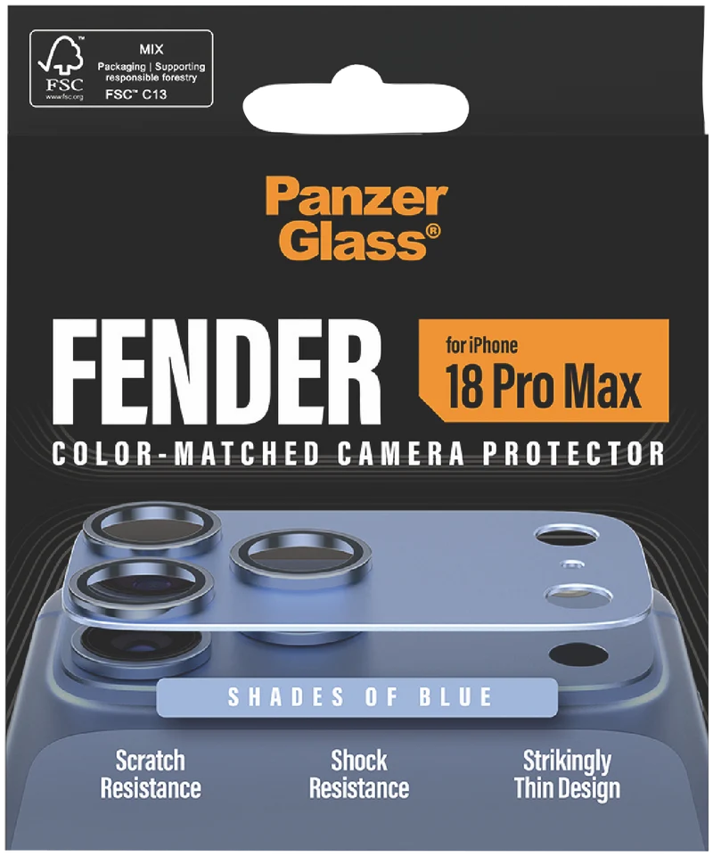 Panzer Glass Fender Camera Lens Protector iPhone 18 Pro Max Shades of Blue