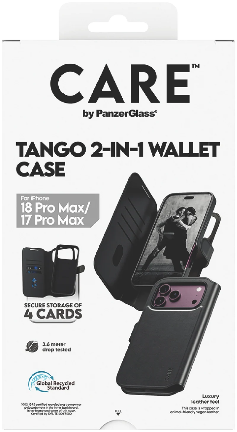 Panzer Glass CARE by PanzerGlass Tango 2-in-1 Wallet Case w MagSafe iPhone 18 Pro Max/17 Pro Max Black