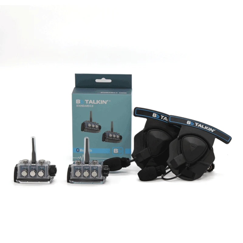 BbTalkin 3.0 2-Person Communication Bundle: 2x Mono Helmet pad Headset