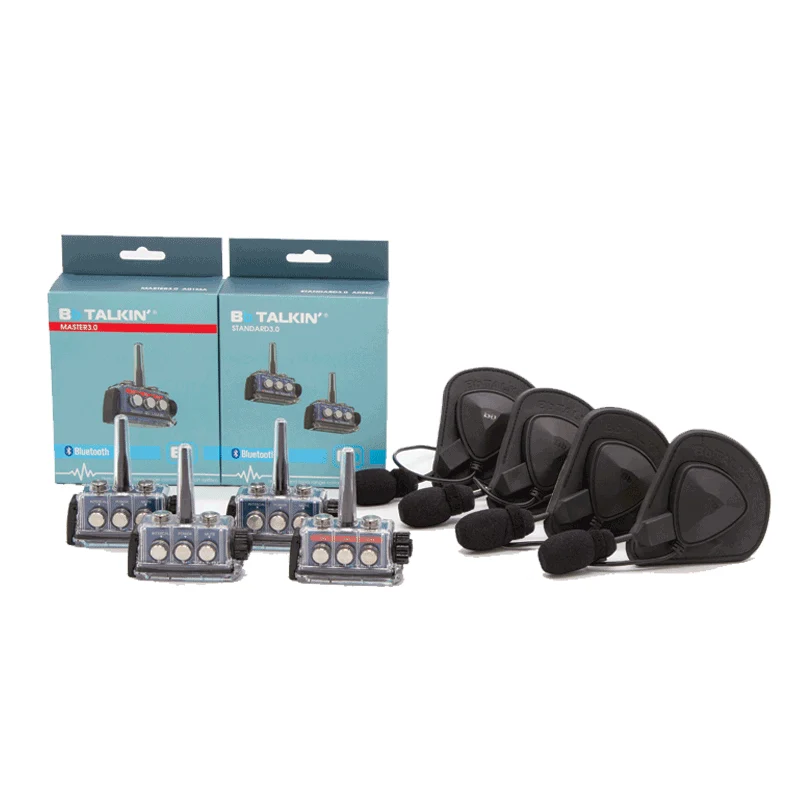 BbTalkin 3.0 4-Person Communication Bundle: 4x GATH (Full shell) Helmet pad Headset