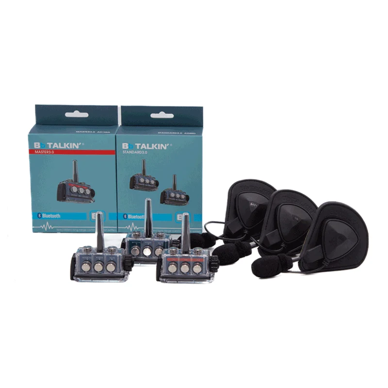BbTalkin 3.0 3-Person Communication Bundle: 3x GATH (Full shell) Helmet pad Headset
