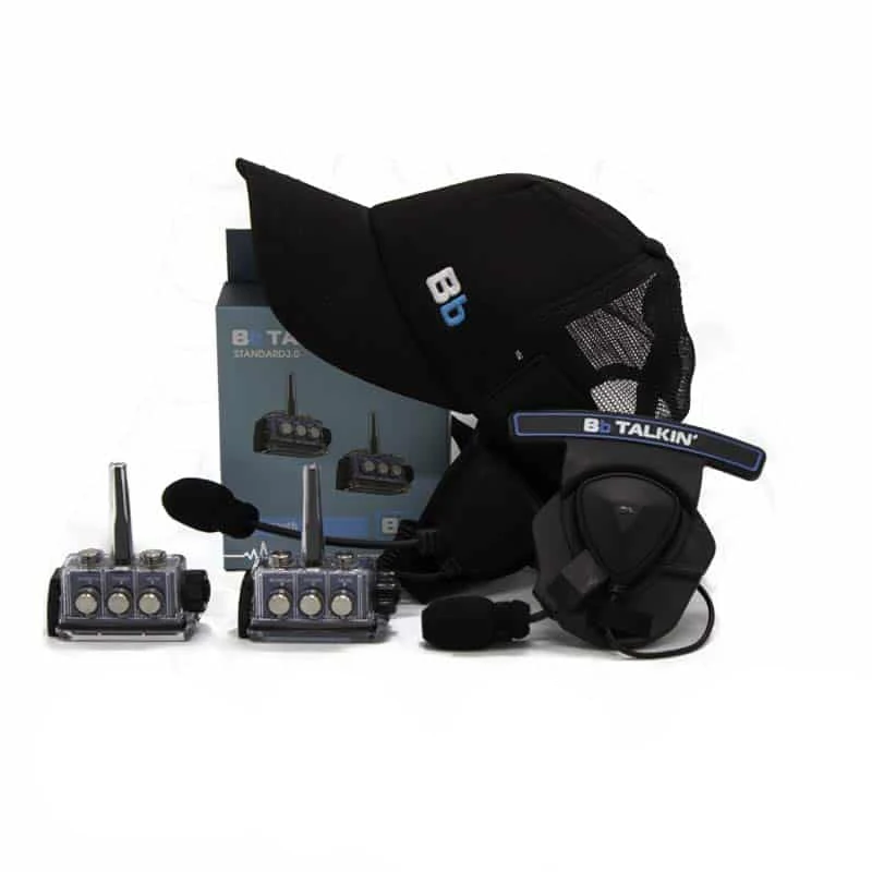 BbTalkin 3.0 2-Person Communication Bundle: Surf Cap + Mono Helmet Pad Headset