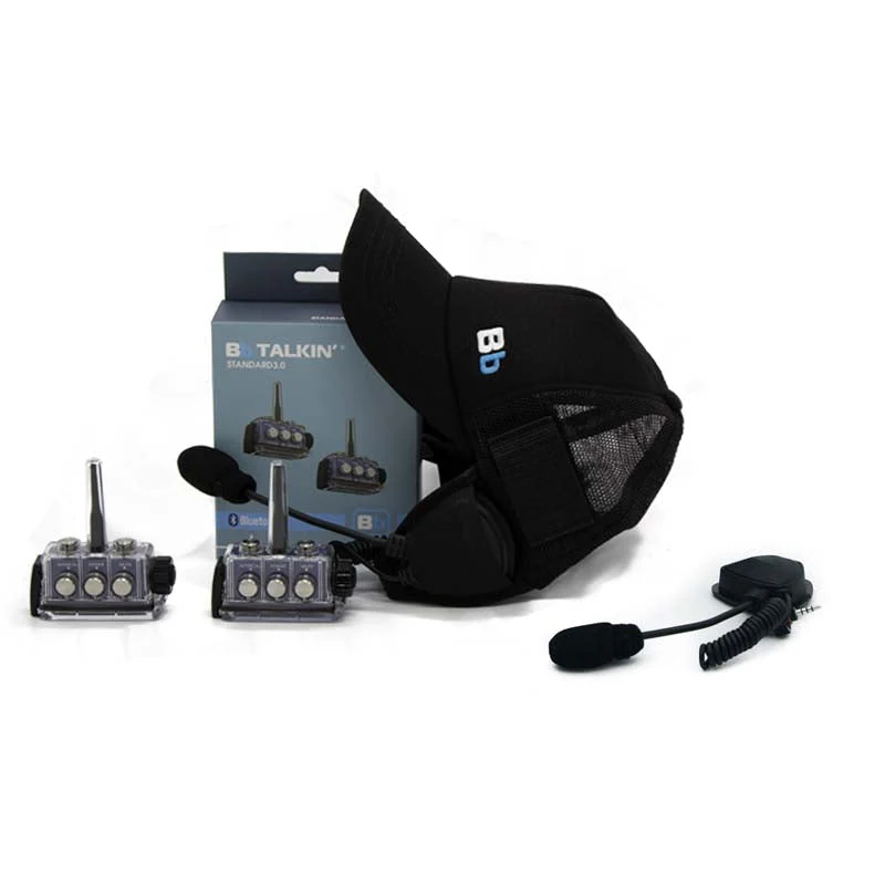 BbTalkin 3.0 2-Person Communication Bundle: Surf Cap + Boom microphone speaker