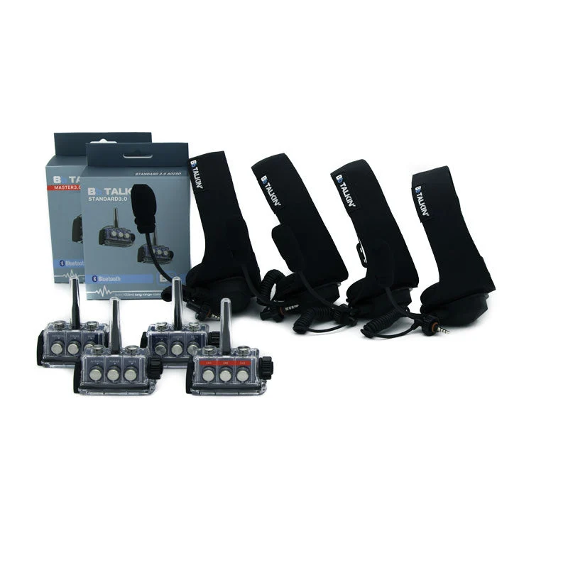 BbTalkin 3.0 4-Person Communication Bundle: 4x Sports Headset