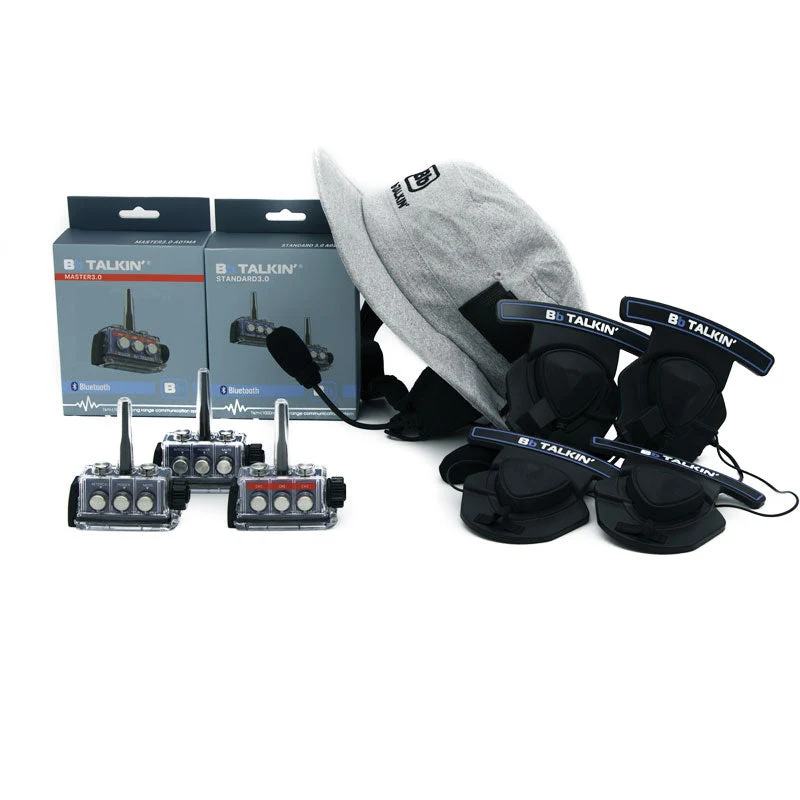 BbTalkin 3.0 3-Person Communication Bundle: Surf Hat + 2x Stereo Helmet Pad Headset