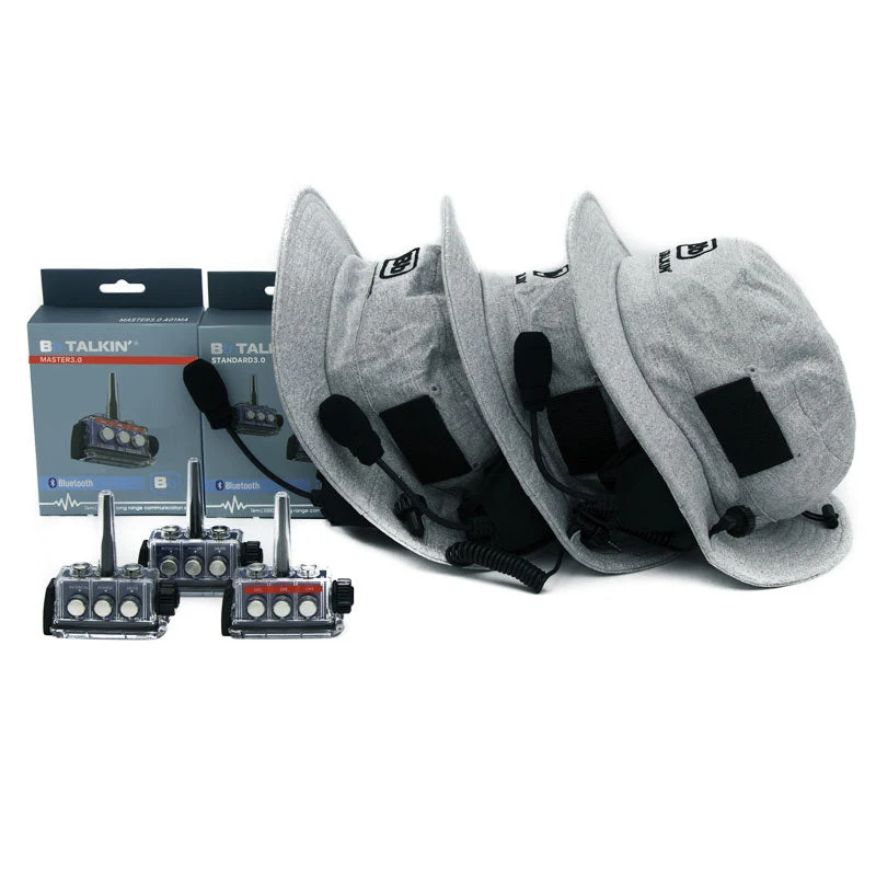 BbTalkin 3.0 3-Person Communication Bundle: 3x Surf Hat