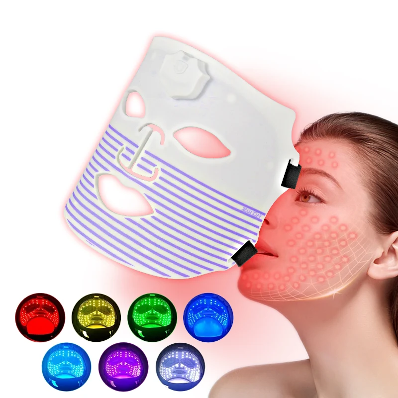 Mpow 7-color light therapy diamond wireless mask instrument food-grade silicone LED photon skin rejuvenation beauty instrument
