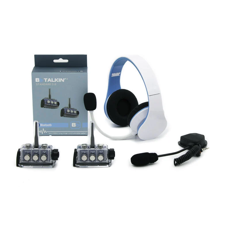 BbTalkin 3.0 2-Person Communication Bundle: Non Waterproof Stereo Headphone + Boom microphone speaker