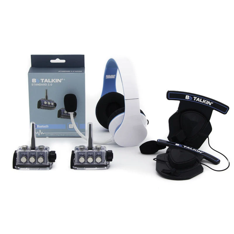 BbTalkin 3.0 2-Person Communication Bundle: Non Waterproof Stereo Headphone + Stereo Helmet Pad Headset