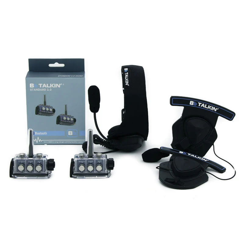 BbTalkin 3.0 2-Person Communication Bundle: Sports Headset + Stereo Helmet Pad Headset