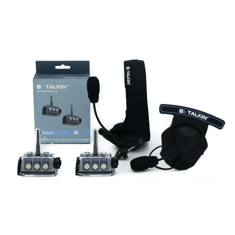 BbTalkin 3.0 2-Person Communication Bundle: Sports Headset + Mono Helmet Pad Headset